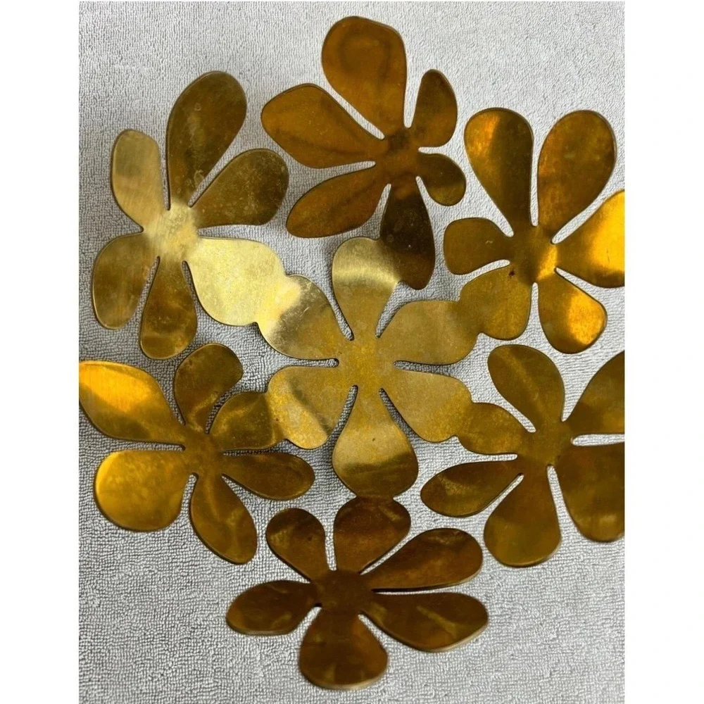 IKEA Brass Flower Bowl‎ Daisy Decor 8in Gold Excellent MCM Petal Design